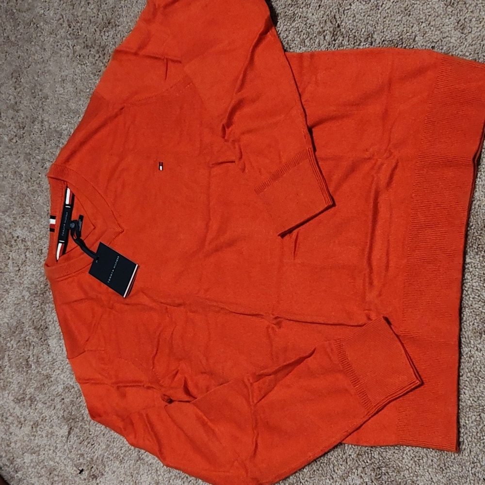 Men's Tommy Hilfiger v-neck Pima cotton cashmere sweater large